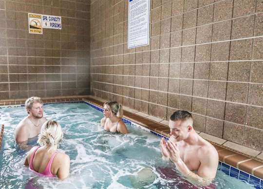 a group of people in a swimming pool at Boulder Ridge, Duluth Minnesota