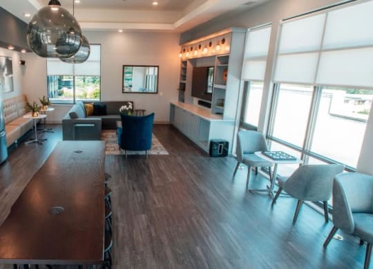 a large living room with a kitchen and a dining room at Barrington 101, Illinois
