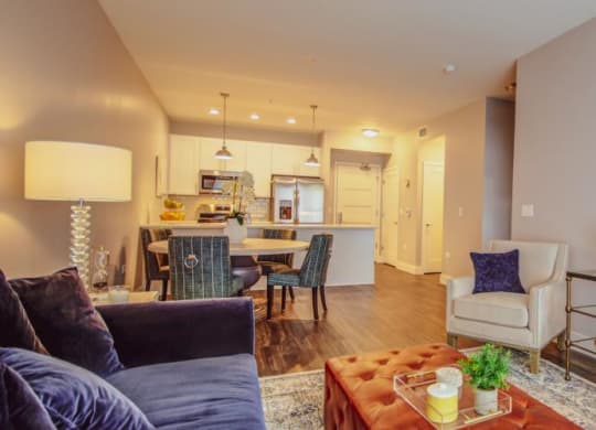 a living room with a couch and a table at Barrington 101, Barrington, IL 60010