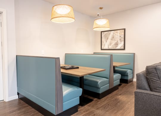 Booth seating in clubroom