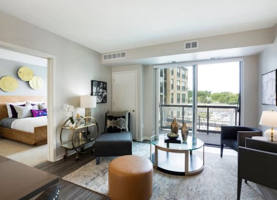 Living Room With Expansive Window Residences at 1700, Minnesota