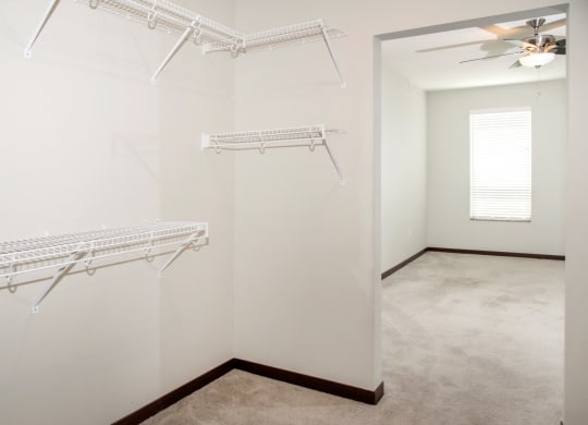 Built-In Shelving In Closet at Lake Jonathan Flats, Chaska, Minnesota