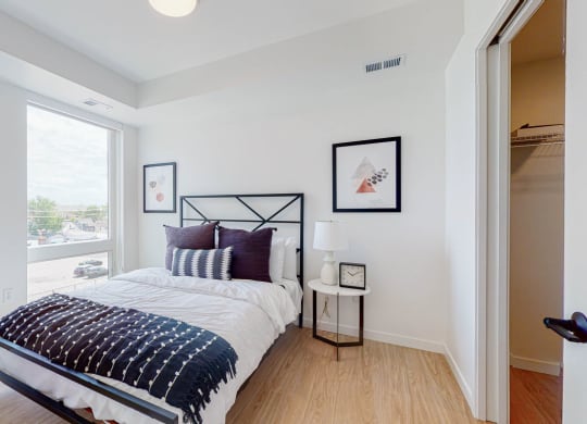 Bedroom with Hardwood Flooring at CityLine Apartments, Minnesota