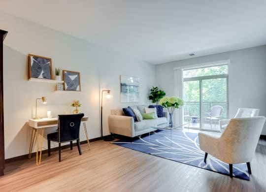 spacious living areas with vinyl flooring at Lake Jonathan Flats, Minnesota