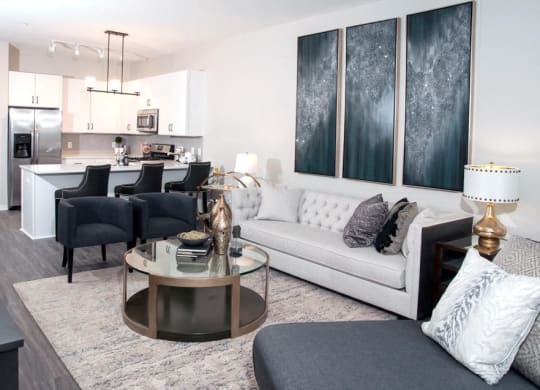 Living Room With  Kitchen View at Residences at 1700, Minnetonka, MN 55305