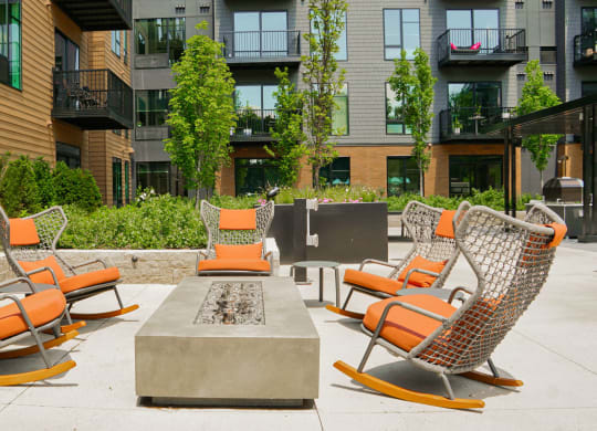 Firepit Seating at The Hill Apartments, Saint Paul, MN