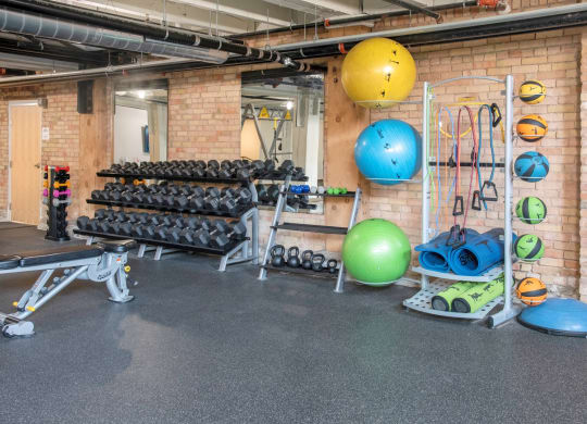 Fully Equipped Fitness Center at 700 Central Apartments, Minneapolis, MN, 55414
