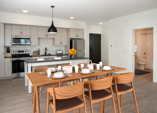 Dining Room and Kitchen View at The Hill Apartments, Saint Paul, MN, 55103