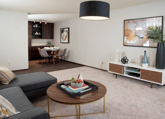 Living Room at Aspenwood Apartments, Eagan, MN