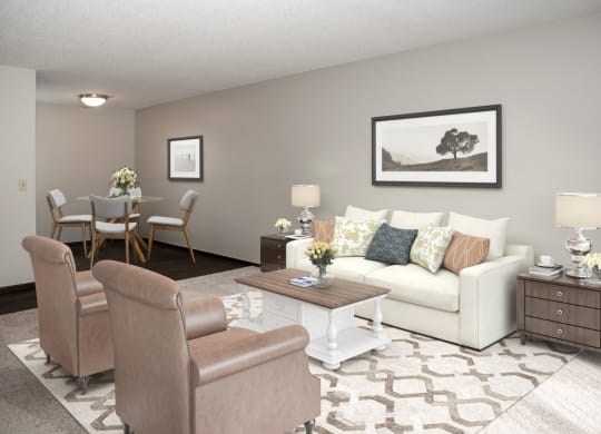 Classic Living Room Design at Aspenwood Apartments, Eagan, MN