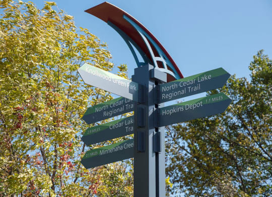 cedar lake trails directional at Urban Park I and II Apartments, St Louis Park, MN, 55426