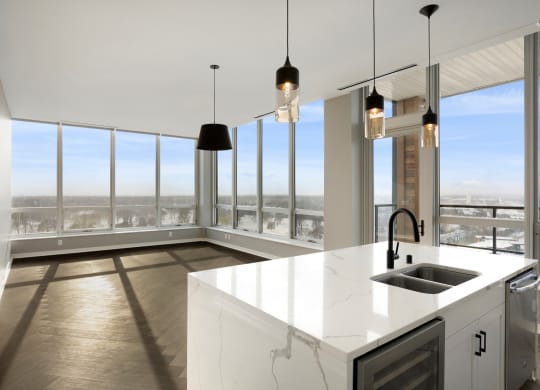 Penthouse living space at Calhoun Towers, Minneapolis, Minnesota