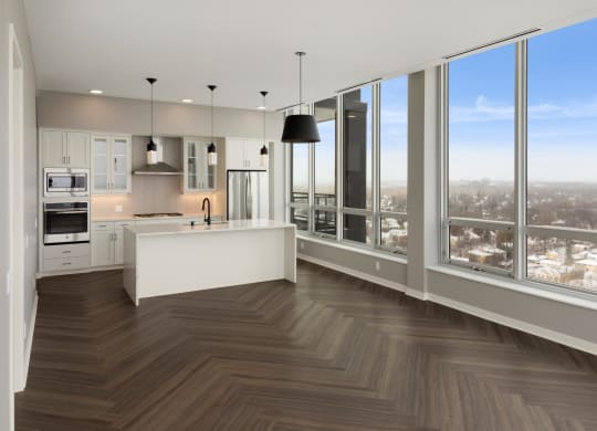 Living Room Come Kitchen View at Calhoun Towers, Minneapolis, 55416
