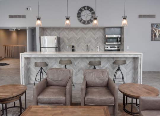 Living Room With Kitchen at Cinnamon Ridge Apartments, Eagan