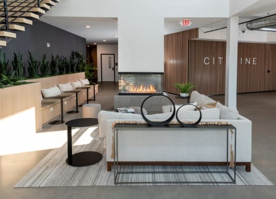 Contemporary Lobby Area at CityLine Apartments, Minneapolis, MN