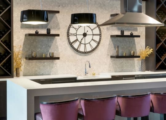Kitchen with Breakfast Bar at Custom House, St. Paul, MN