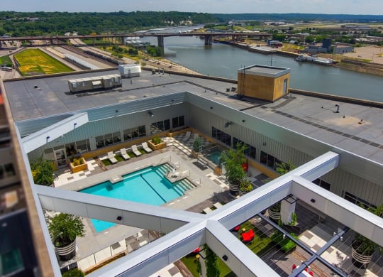 Aerial View Of Pool Deck at Custom House, Minnesota