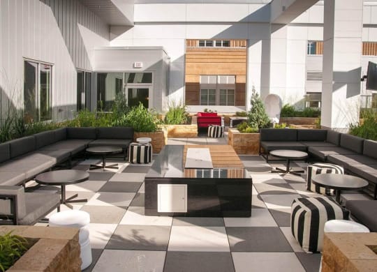 Lounge Area with Fire Pit at Custom House, St. Paul, Minnesota