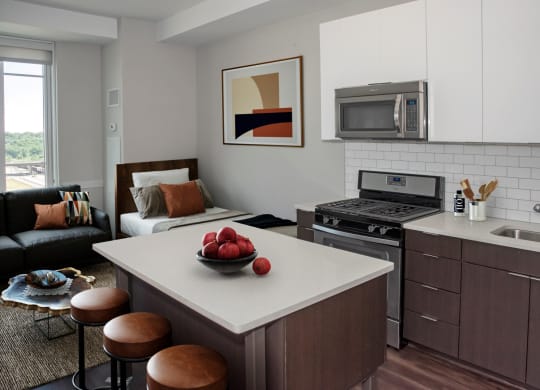 Gourmet Kitchen With Island at Custom House, Saint Paul, MN