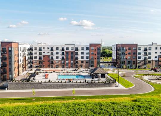 Lush Green Landscape View at The Edison at Maple Grove, Maple Grove