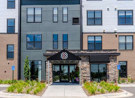 Building Entrance at The Edison at Maple Grove, Maple Grove
