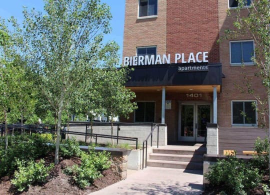 Property Exterior and Entrance of Bierman Place Apartments in Minneapolis, MN