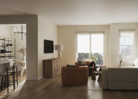 a rendering of an apartment living room