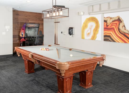 game room with billiards