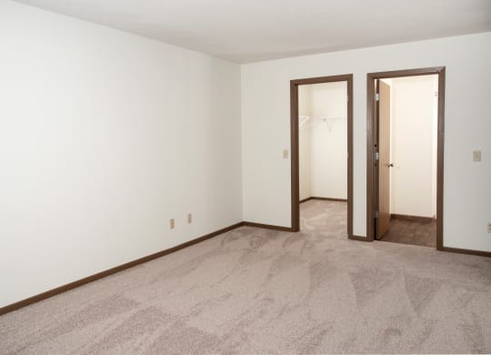 Bedroom with walk in closet