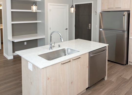 Remodeled Kitchen at Grove80 Apartments, Cottage Grove