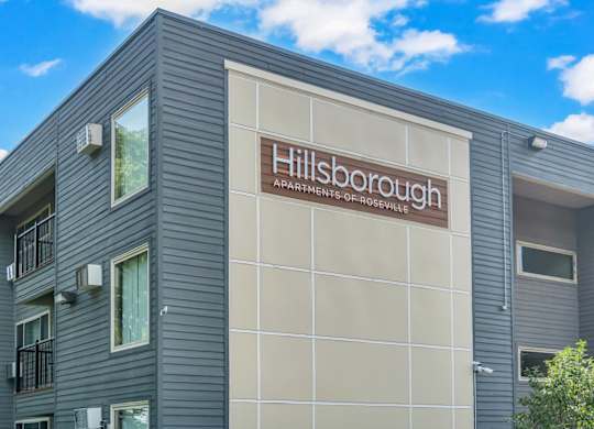 Building Exterior at Hillsborough Apartments, Roseville, 55113