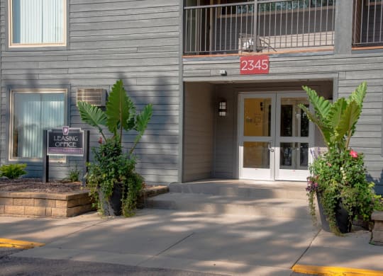 Exterior_leasing office at Hillsborough Apartments, Roseville, 55113