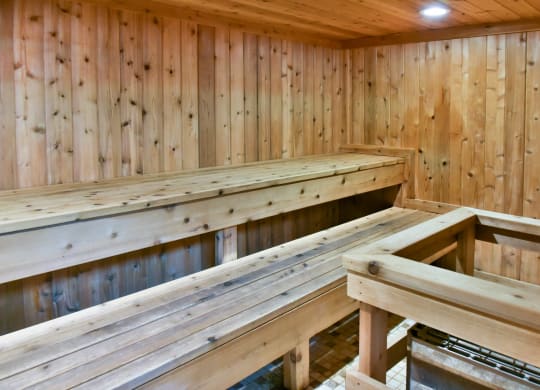 Sauna Room at Hillsborough Apartments, Roseville, MN