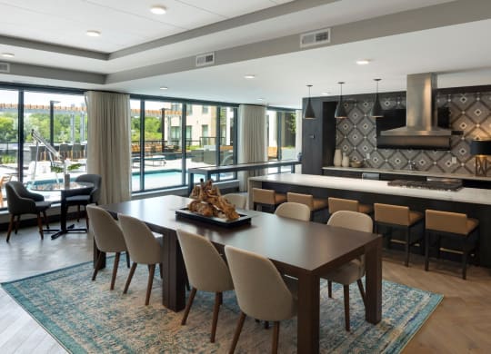 Clubhouse with Kitchen and Breakfast Bar at Residences at 1700, Minnetonka, 55305