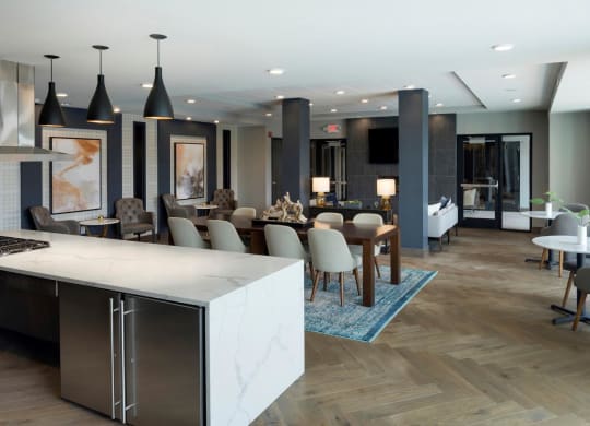Expansive Clubhouse with Kitchen and Dining at Residences at 1700, Minnesota