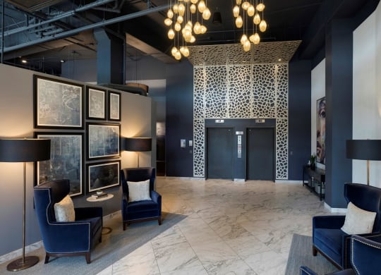 Designer Lighting in Lobby at Residences at 1700, Minnesota, 55305