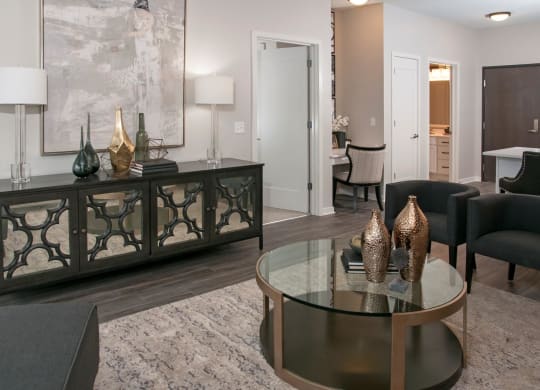 Living Room with Upgraded Interiors at Residences at 1700, Minnetonka, MN