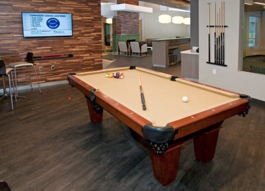 Game Room with Pool Table at Shoreview Grand, Shoreview, MN 55126