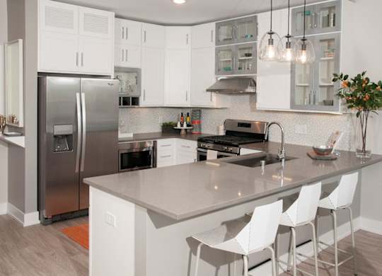 Classic White Designer Cabinetry with Soft-Close Drawers at The Finn I, St. Paul, 55116