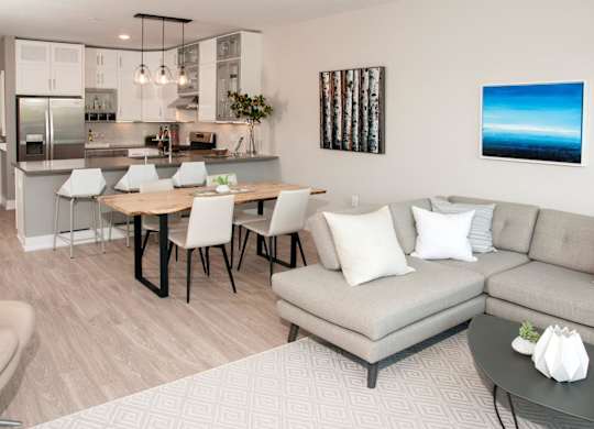 White Oak Plank Flooring with Chardonnay Stain at The Finn I, Minnesota