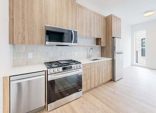stainless steel appliances at One West Drive Apartments, Minnesota, 55331