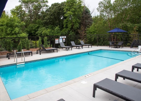 UPII outdoor pool with sundeckat Urban Park I and II Apartments, Minnesota