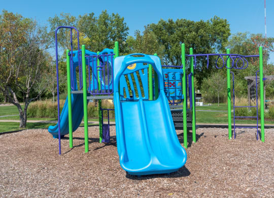 Outdoor living area with playground