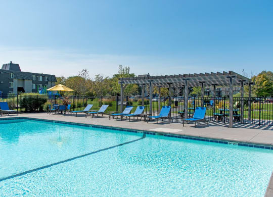Pool area at Shorview Grand best apartments in Shoreview