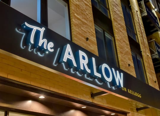 Signage at The Arlow on Kellogg, St Paul, MN, 55102