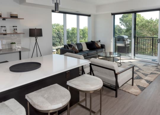 Kitchen And Living Area at The Exchange Apartments, New Brighton, MN 55112