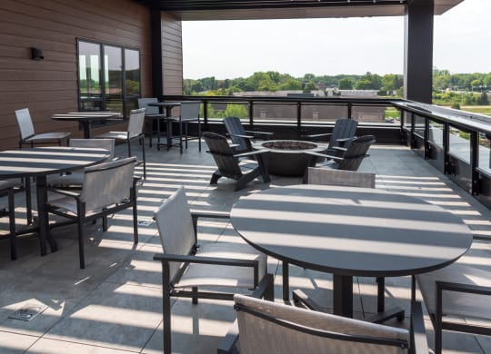 Rooftop Patio With Fireplace at The Exchange Apartments, New Brighton, 55112