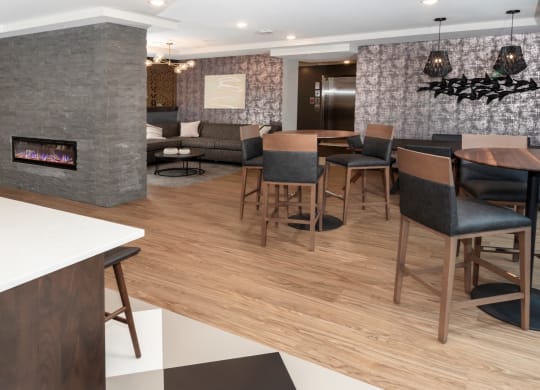 Community Room With TV at The Exchange Apartments, New Brighton, MN 55112