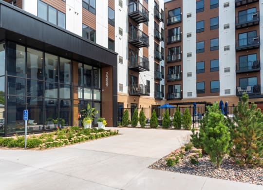 Leasing Office Exterior at The Exchange Apartments, New Brighton Minnesota