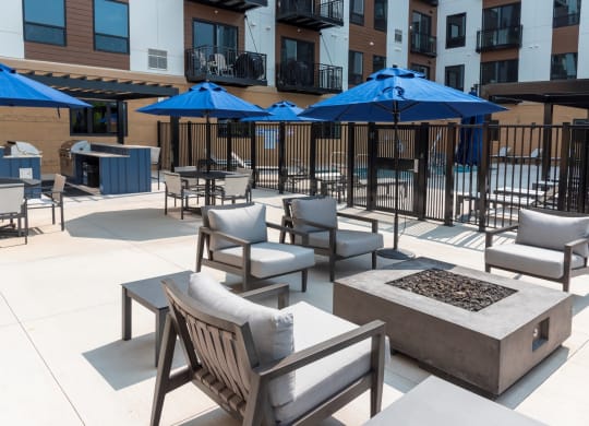 Outdoor Lounge Area at The Exchange Apartments, Minnesota